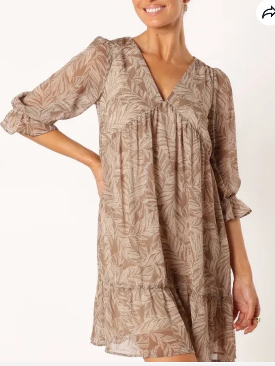 Gilli Dresses & Skirts - Gilli Sheyla V-Neck Babydoll Summer Mini Dress Taupe Wedding Guest Sz Medium New